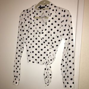 F21 Wrapped Polka dot top
